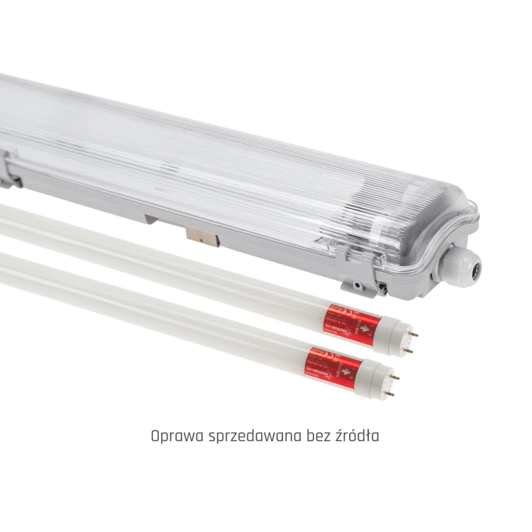 LIMEA LED TUBE SLIM HERMETYK G13 2x120 250V IP65 1310x90x63 mm szary SLI028015_SLIM SPECTRUM LED