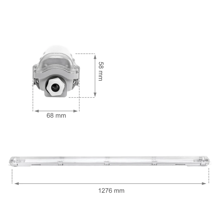 LIMEA LED TUBE SLIM HERMETYK G13 1x120 250V IP65 1310x65x63 mm szary SLI028032_SLIM SPECTRUM LED