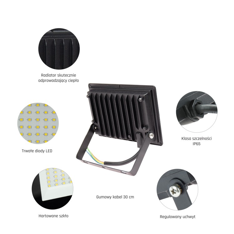 NOCTIS LUX 3 Naświetlacz 30W WW 230V IP65 150x110x27mm czarny SLI029050WW_PW SPECTRUM LED