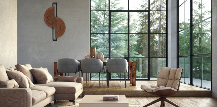 Lampa ścienna Kinkiet Industrialny Loft SUNRISE LED 7652 NOWODVORSKI Lighting 12W okrąg drewniany nowoczesna oprawa oświetleniowa dekoracyjna metal drewno sklejka podwójny Inspiracje Premium