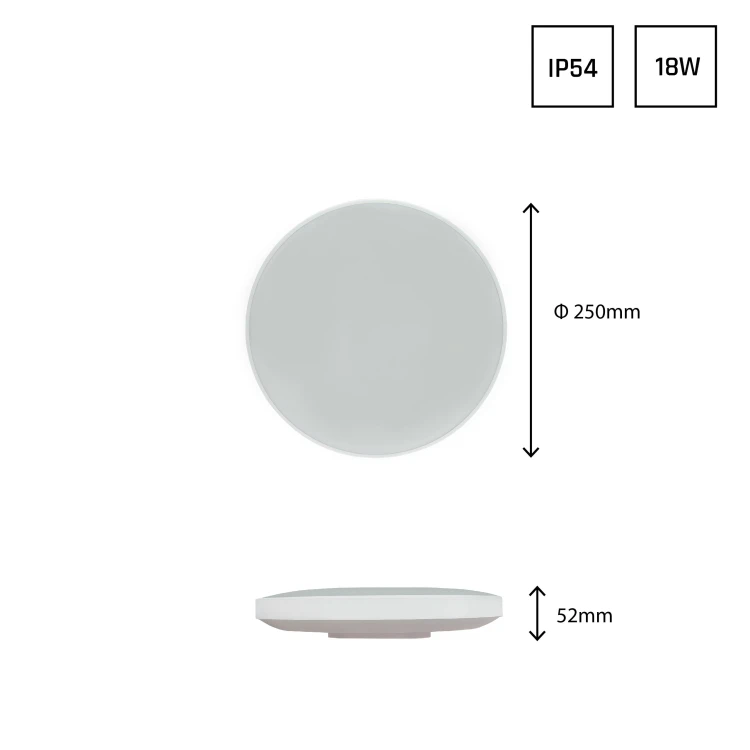NYMPHEA BLACK & WHITE RINGS 18W CW 230V 115st IP54 FI250x52 biały/czarny okrągła czujnik SLI031034CW_PW_CZUJNIK SPECTRUM LED