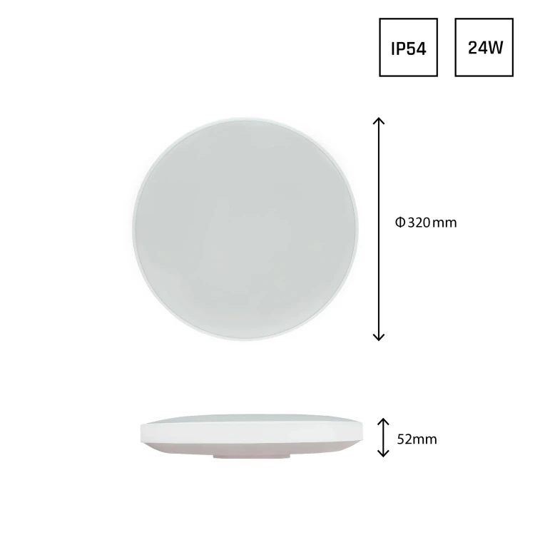 NYMPHEA BLACK & WHITE RINGS 24W CW 230V 115st IP54 FI320x52 biały/czarny okrągła czujnik SLI031035CW_PW_CZUJNIK SPECTRUM LED
