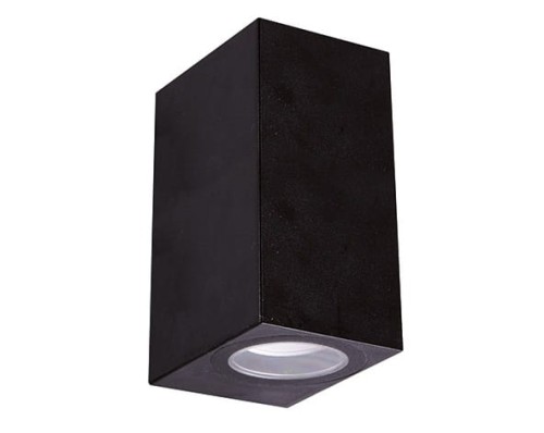 Lampa ogrodowa elewacyjna Kinkiet Zewnętrzny Nowoczesny GAMP D BLACK 04019 Ideus 2x GU10 IP54 poliwęglan na budynek dwustronna hermetyczna oświetlenie zewnętrzne czarna