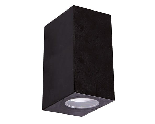 Lampa ogrodowa elewacyjna Kinkiet Zewnętrzny Nowoczesny GAMP D BLACK 04019 Ideus 2x GU10 IP54 poliwęglan na budynek dwustronna hermetyczna oświetlenie zewnętrzne czarna