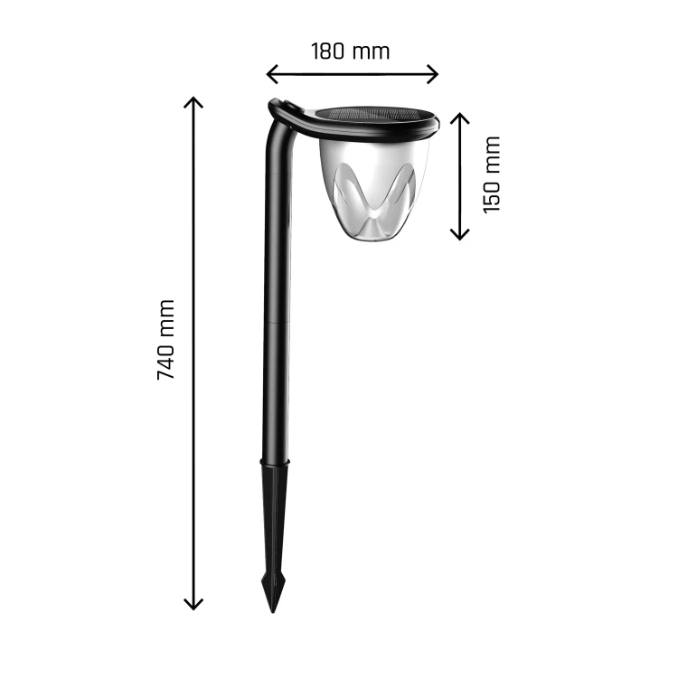 SOLARA BRILO 1W CCT IP44 150x180x135mm czarny wbijana/naścienna 2 lata gwarancji SLI052001CCT SPECTRUM LED