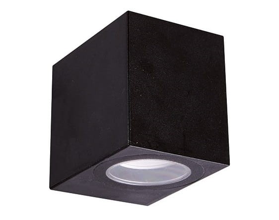 Lampa ogrodowa elewacyjna Kinkiet Zewnętrzny Nowoczesny GAMP D BLACK 04018 Ideus 1x GU10 IP54 poliwęglan na budynek jednostronna hermetyczna oświetlenie zewnętrzne czarna