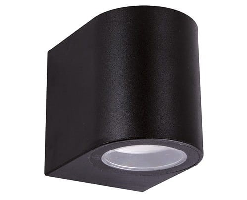 Lampa ogrodowa elewacyjna Kinkiet Zewnętrzny Nowoczesny GAMP C BLACK 04016 Ideus 1x GU10 IP54 poliwęglan na budynek jednostronna hermetyczna oświetlenie zewnętrzne czarna