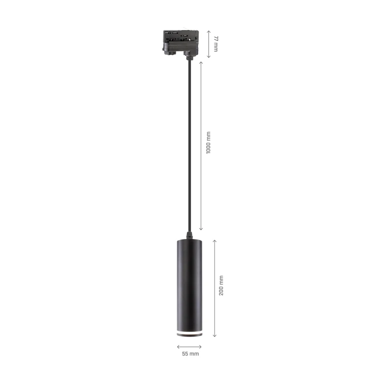 MADARA MINI RING GU10 ZWIS na Szynoprzewód 3F 230V IP20 fi55*200mm czarny kabel 1m SLIP003021 SPECTRUM LED
