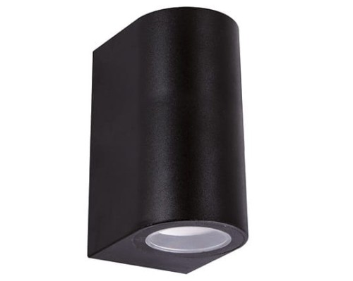 Lampa ogrodowa elewacyjna Kinkiet Zewnętrzny Nowoczesny GAMP C BLACK 04017 Ideus 2x GU10 IP54 poliwęglan na budynek dwustronna hermetyczna oświetlenie zewnętrzne czarna