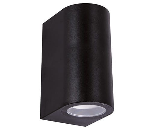 Lampa ogrodowa elewacyjna Kinkiet Zewnętrzny Nowoczesny GAMP C BLACK 04017 Ideus 2x GU10 IP54 poliwęglan na budynek dwustronna hermetyczna oświetlenie zewnętrzne czarna