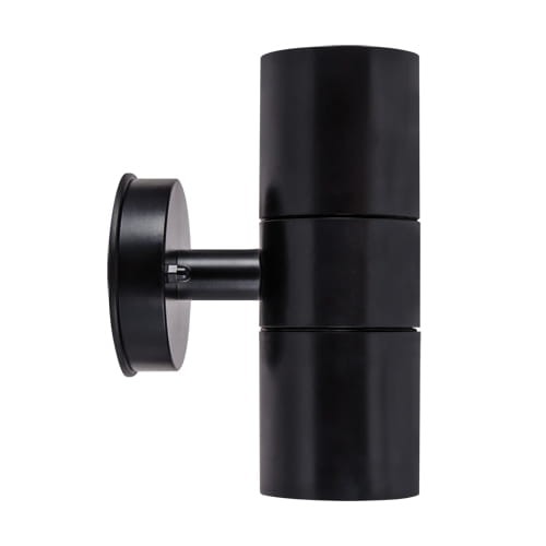 Lampa ogrodowa elewacyjna Kinkiet Zewnętrzny Nowoczesny GORDON BLACK 03937 Ideus 2x GU10 IP54 poliwęglan na budynek dwustronna hermetyczna oświetlenie zewnętrzne czarna