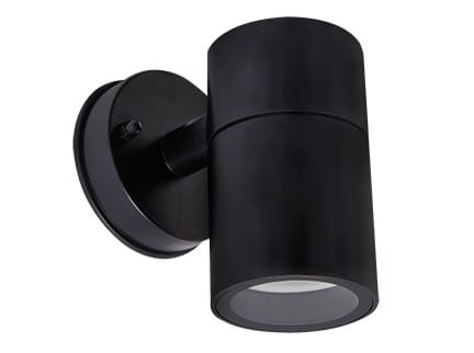 Lampa ogrodowa elewacyjna Kinkiet Zewnętrzny Nowoczesny GORDON BLACK 03936 Ideus 1x GU10 IP54 poliwęglan na budynek jednostronna hermetyczna oświetlenie zewnętrzne czarna