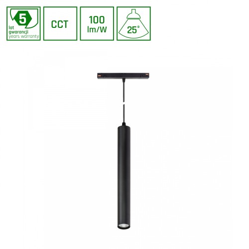 SYSTEM SHIFT CCT- HANGIT Oprawa ZWIS 40X297 (900mm KABEL) 12W 25ST czarny CCT SWITCH 5 Lat Gwarancji WLD+40006_CCT WOJNAROWSKI Lighting