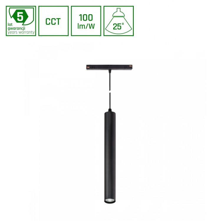 SYSTEM SHIFT CCT- HANGIT Oprawa ZWIS 40X297 (900mm KABEL) 12W 25ST czarny CCT SWITCH 5 Lat Gwarancji WLD+40006_CCT WOJNAROWSKI Lighting