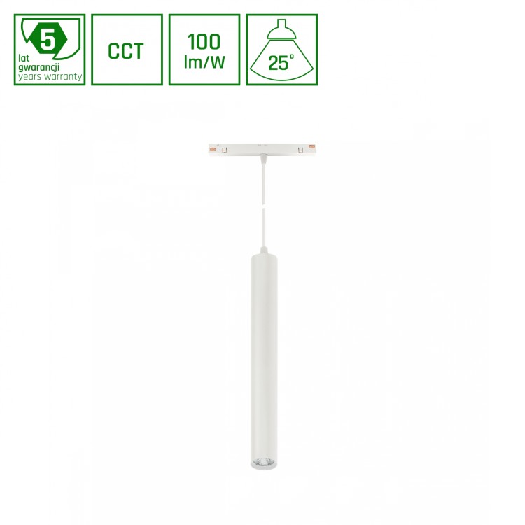 SYSTEM SHIFT CCT- HANGIT Oprawa ZWIS 40X297 (900mm KABEL) 12W 25ST biały CCT SWITCH 5 Lat Gwarancji WLD+40035_CCT WOJNAROWSKI Lighting