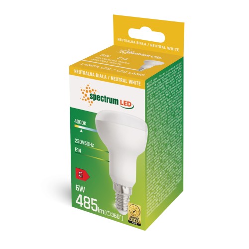 LED R-50 E-14 230V 6W NW WOJ+13988_6W SPECTRUM LED