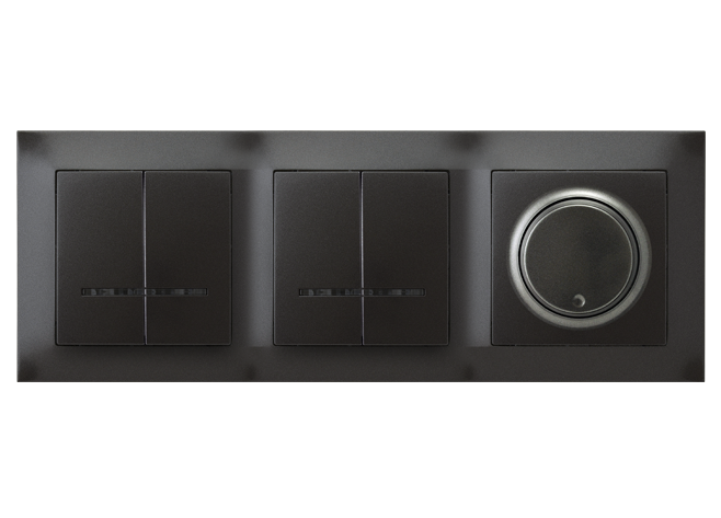 Ramka Pojedyncza 1-krotna Czarna Impresja R-1Y/33 OSPEL IP20 czarny metalik Matowy