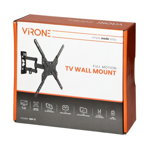 Obrotowy uchwyt ścienny do telewizorów 13″–42″ MH-2 Virone z ramieniem ramię wieszak TV regulowany