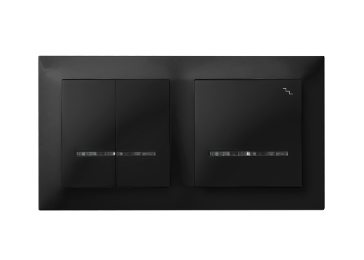 Ramka Pięciokrotna 5-krotna Czarna Impresja R-5Y/33 OSPEL IP20 czarny metalik Matowy