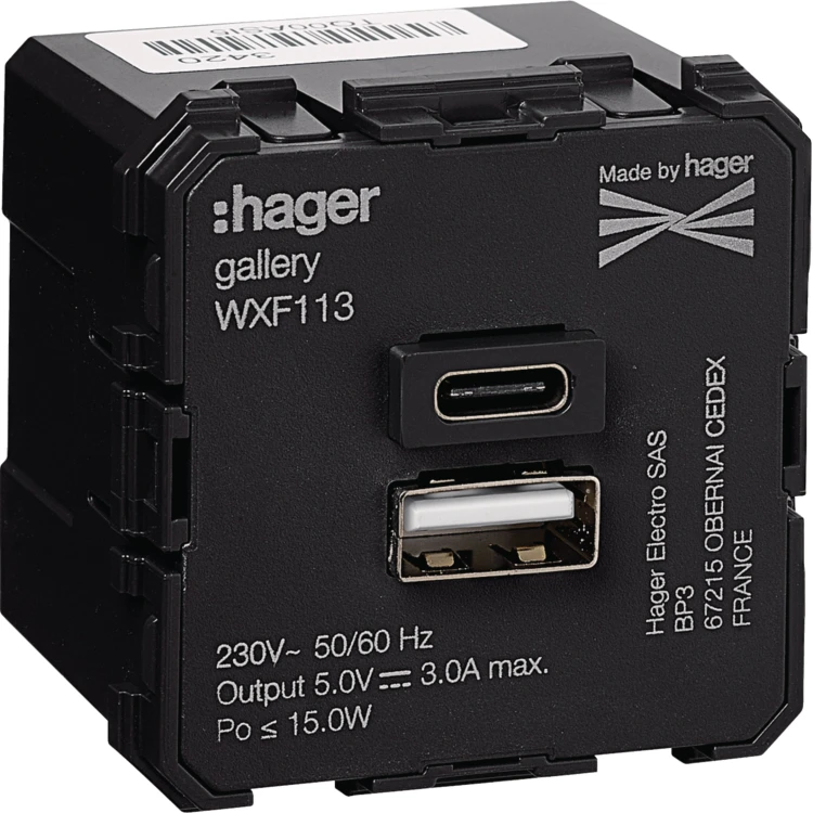 lumina/gallery Ładowarka USB A+C 3A mechanizm 2M WXF113 Intense Passion Soul HAGER POLO