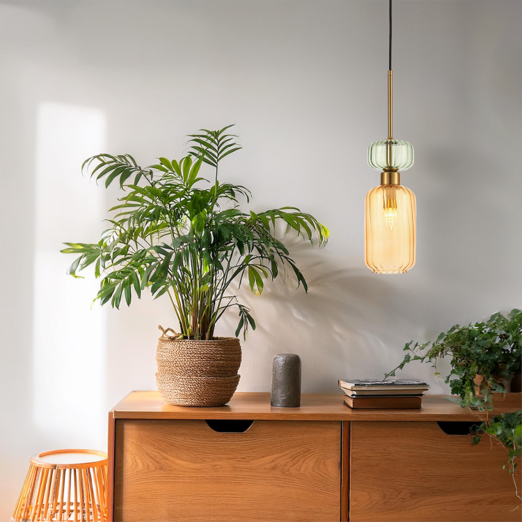 Lampa wisząca MOLLY AMBER 1xE14 ML1823 Milagro