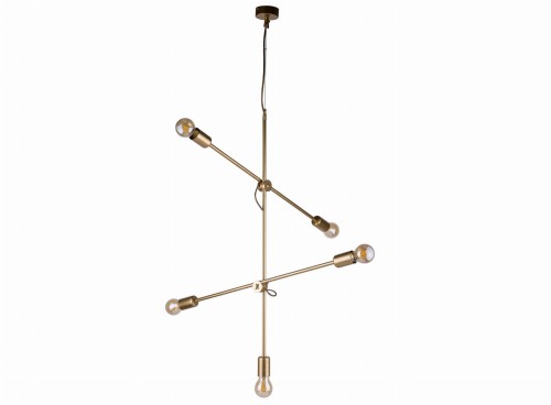 Lampa sufitowa wisząca Industrialna Loft STICKS GOLD V 9076 NOWODVORSKI Lighting E27 x5 nowoczesna oprawa oświetleniowa żyrandol metalowa nad stół blat wyspę złota złoty zwis Inspiracje Premium