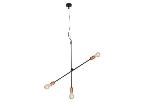 Lampa sufitowa wisząca Industrialna Loft STICKS III 6268 NOWODVORSKI Lighting E27 x3 nowoczesna oprawa oświetleniowa żyrandol metalowa nad stół blat wyspę czarno-złota czarno-złoty mosiądz zwis Inspiracje Premium