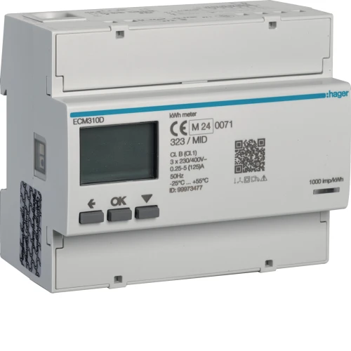 agardio.measure Licznik energii elektrycznej 3-fazowy, 125A 6M, M-bus, MID ECM310D Hager