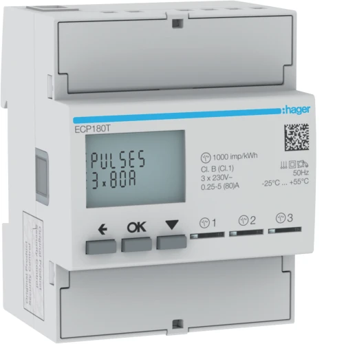 agardio.measure Licznik energii elektrycznej 1-fazowy, 3x80A 4M, wyjście imp. ECP180T Hager