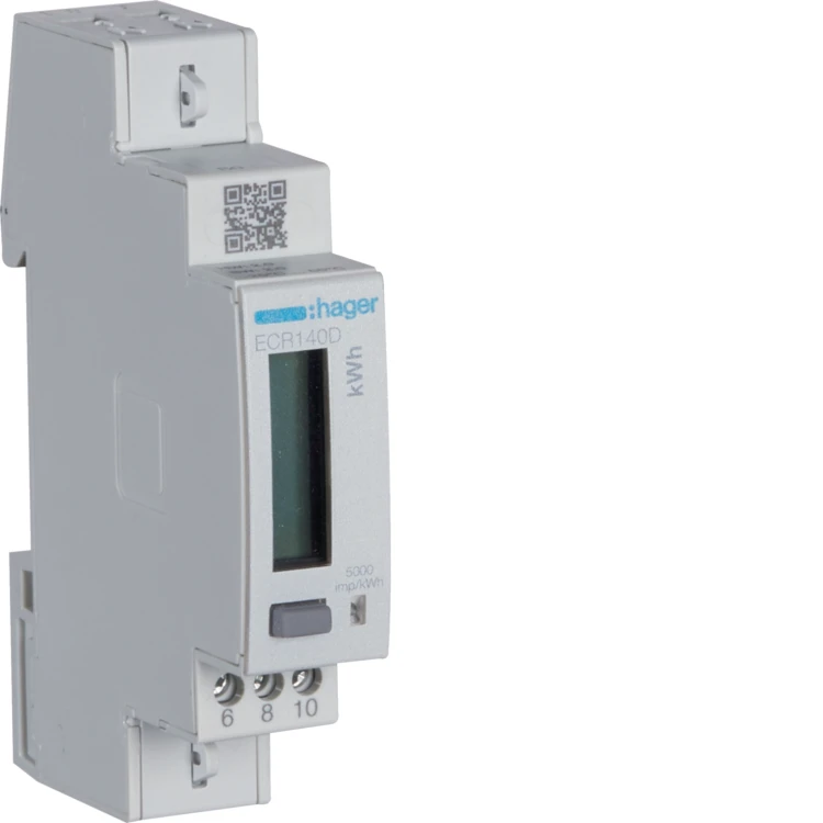 agardio.measure Licznik energii elektrycznej 1-fazowy, 40A 1M, Modbus, MID ECR140D Hager