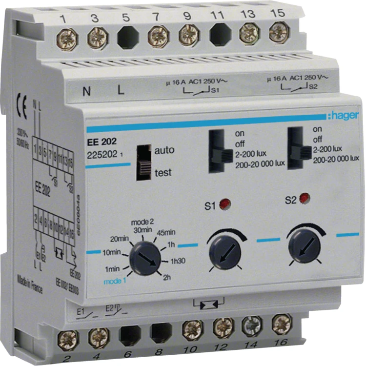 Wyłącznik zmierzchowy 230V 2P 16A funkcje Comfort EE202 Hager