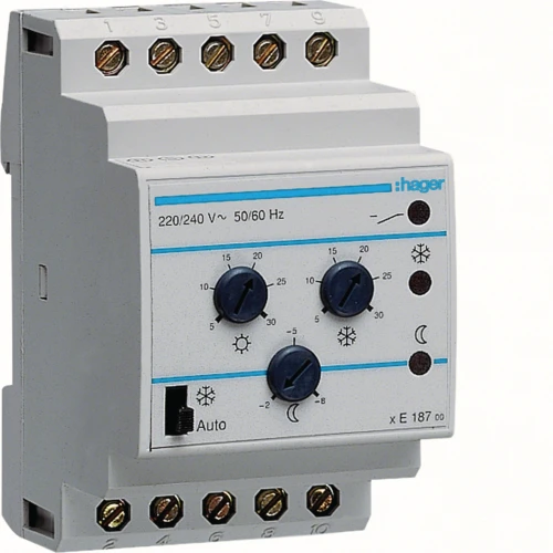 # Termostat wielofunkcyjny modułowy bez czujnika 230V 1P 2A funkcje Comfort EK187 Hager