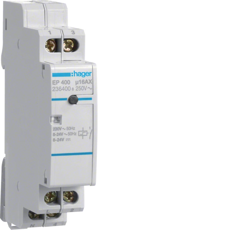 Przekaźnik bistabilny elektroniczny 2 wejścia 8-24VAC/DC + 230VAC 1NO 16A EP400 Hager