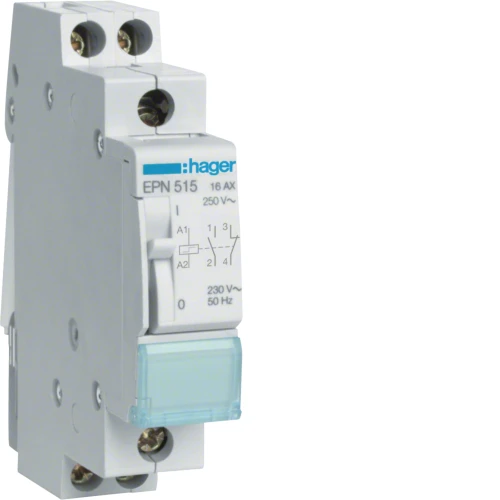 Przekaźnik bistabilny 230VAC/110VDC 1NO+1NC 16A EPN515 Hager