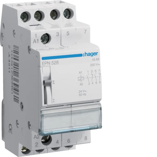 Przekaźnik bistabilny 24VAC/12VDC 2NO+2NC 16A EPN528 Hager