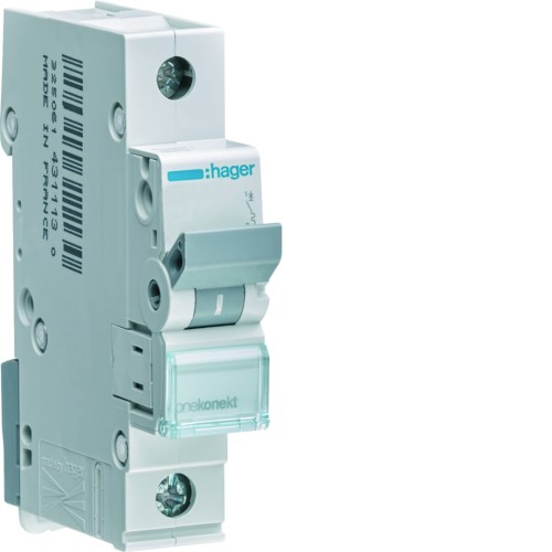 Wyłącznik nadmiarowo-prądowy MCB 1P B 6A MBN106E Hager B6 B6/1 Icn=6000A nadprądowy 1-biegunowy eska