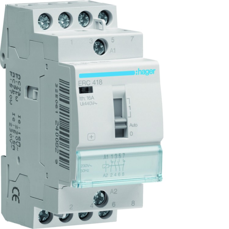 Przekaźnik instalacyjny 230VAC 2NO+2NC 16A ERC418 Hager