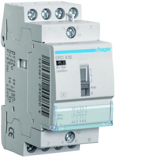 Przekaźnik instalacyjny 24VAC 2NO+2NC 16A ERD418 Hager
