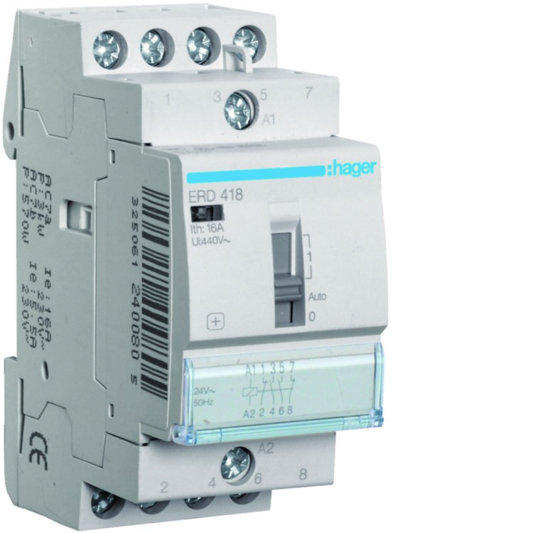 Przekaźnik instalacyjny 24VAC 2NO+2NC 16A ERD418 Hager