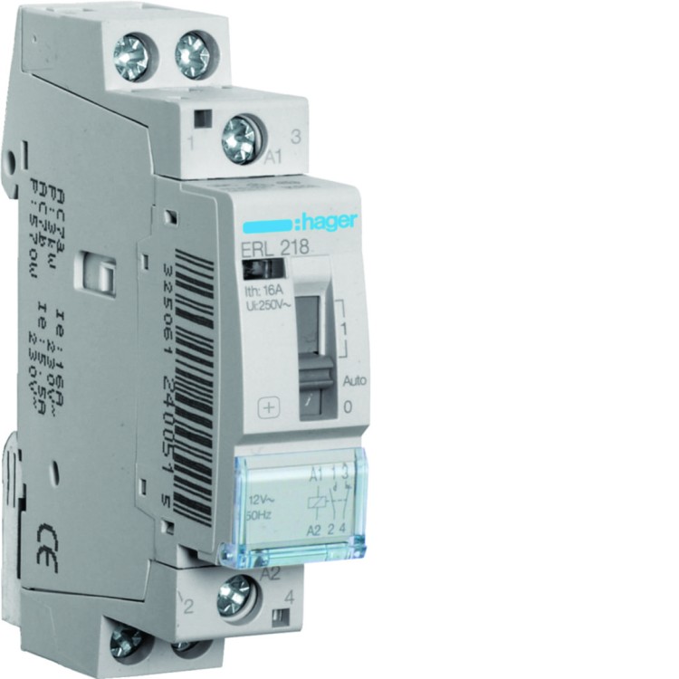 Przekaźnik instalacyjny 12VAC 1NO+1NC 16A ERL218 Hager