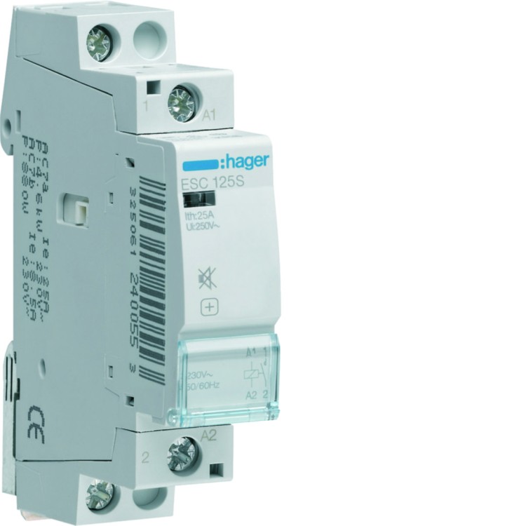 Stycznik cichy 230VAC 1NO 25A AC-7a/b ESC125S Hager