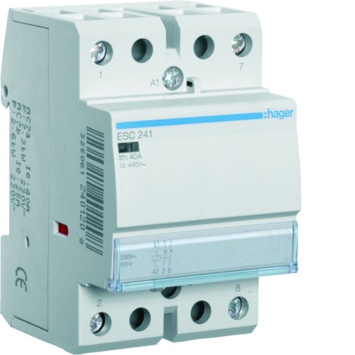 Stycznik 230VAC 2NC 40A AC-7a/b ESC241 Hager