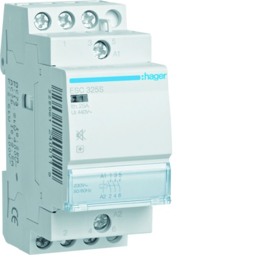 Stycznik cichy 230VAC 3NO 25A AC-7a/b ESC325S Hager