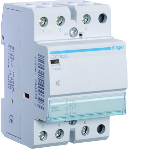 Stycznik cichy 230VAC 3NO 63A AC-7a/b ESC363S Hager