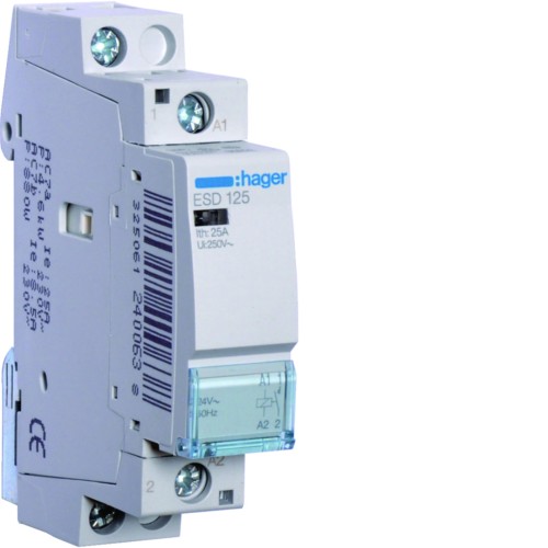 Stycznik 24VAC 1NO 25A AC-7a/b ESD125 Hager