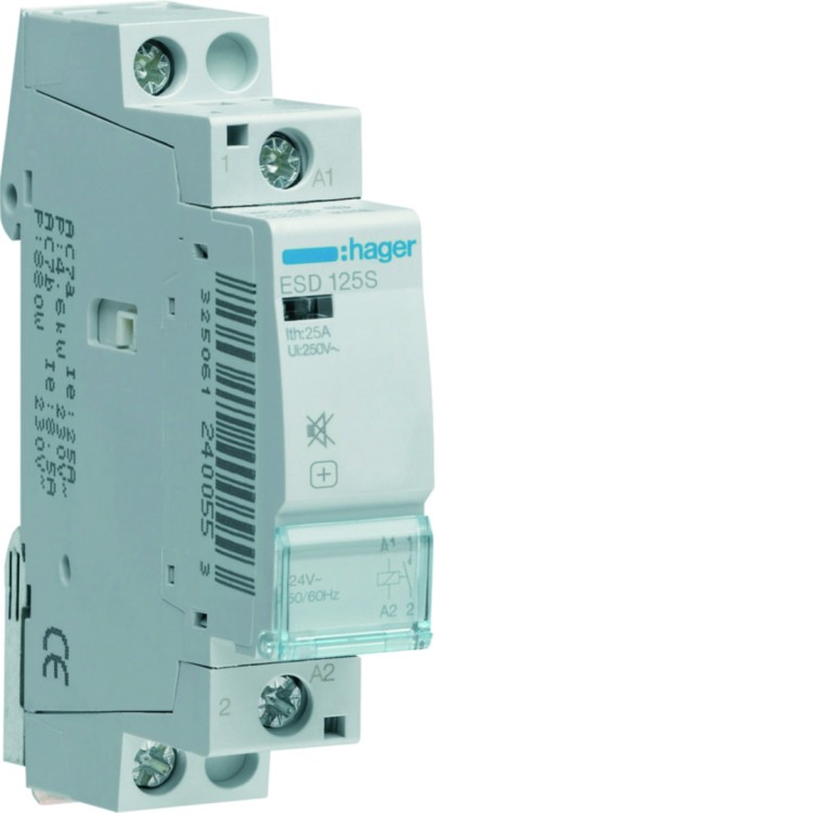 Stycznik cichy 24VAC 1NO 25A AC-7a/b ESD125S Hager