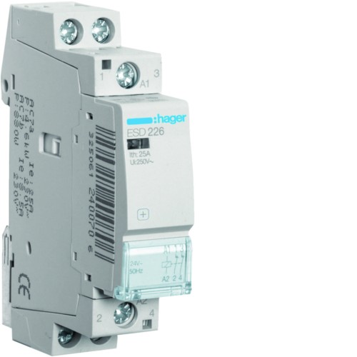Stycznik 24VAC 2NC 25A AC-7a/b ESD226 Hager