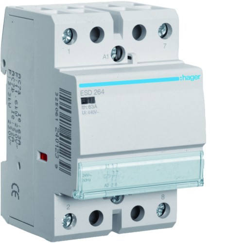 Stycznik 24V AC 2NC 40A AC-7a/b ESD264 Hager