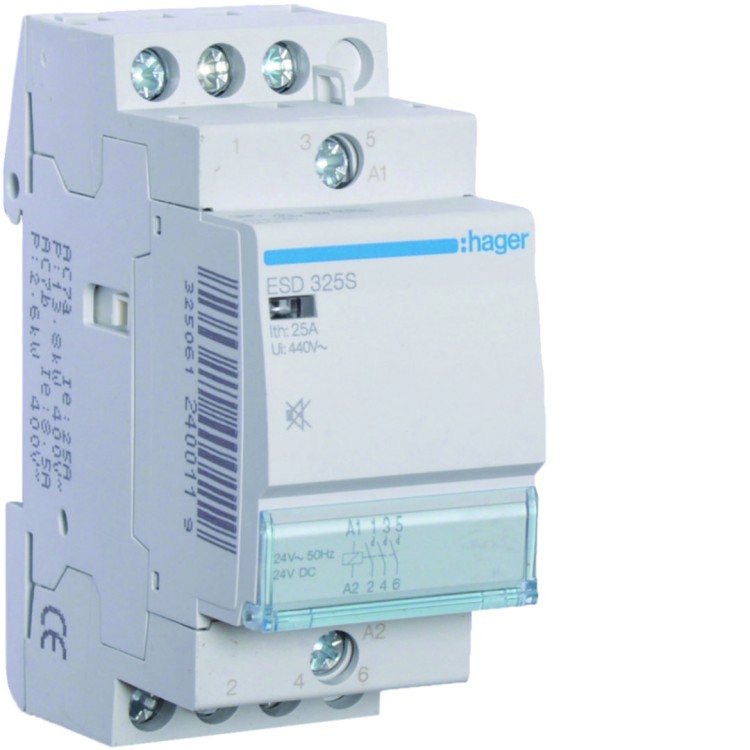 Stycznik cichy 24VAC 3NO 25A AC-7a/b ESD325S Hager