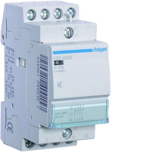 Stycznik cichy 24VAC 4NO 25A AC-7a/b ESD425S Hager